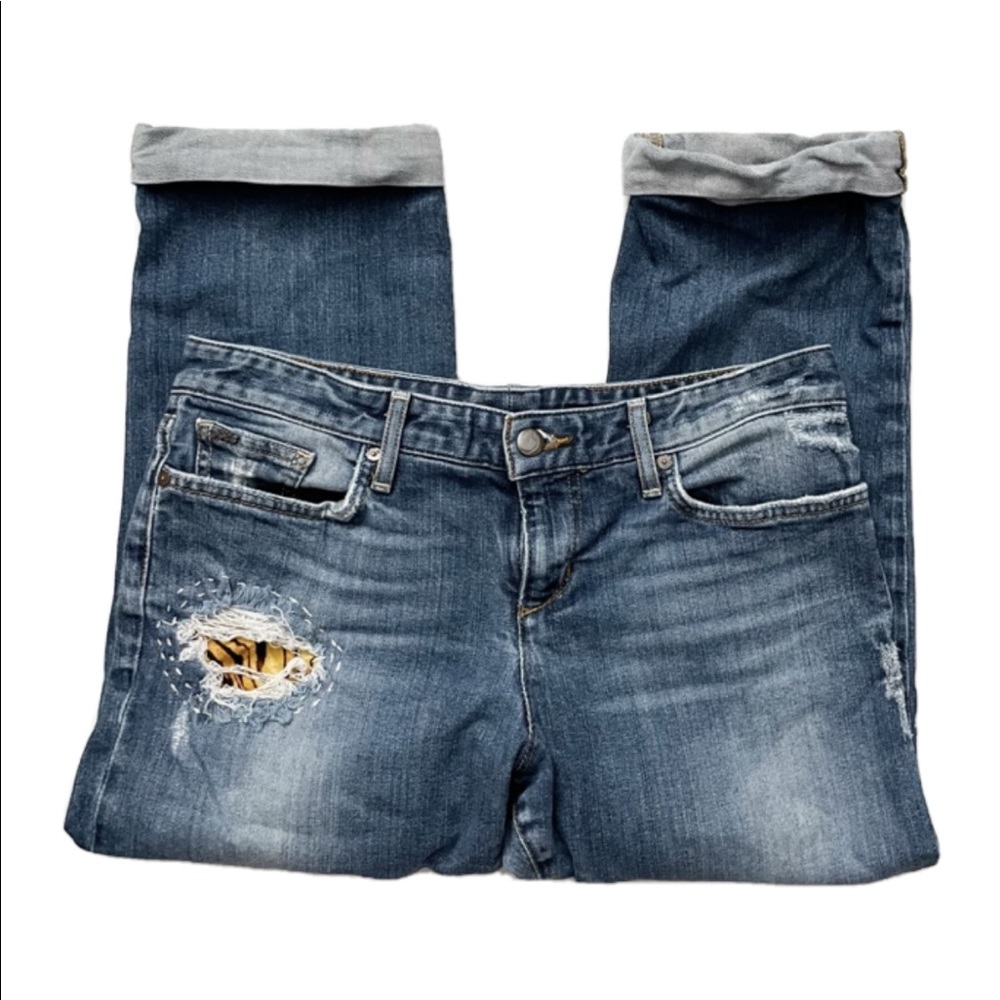 Joes Jeans Re Worked Patchwork Cropped Cuffed Den… - image 2
